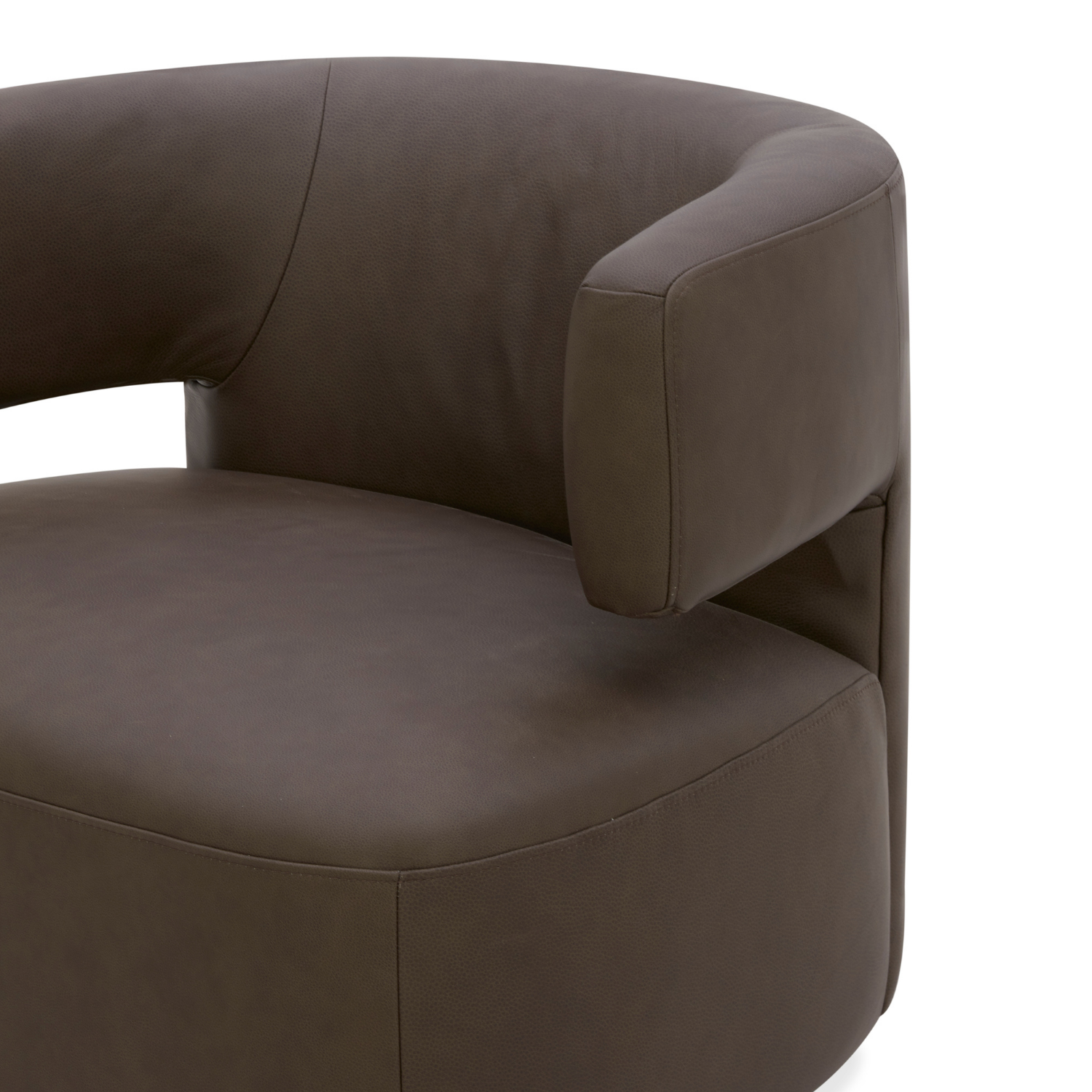 Champlain Swivel Lounge Chair - Isla Chocolate Leather