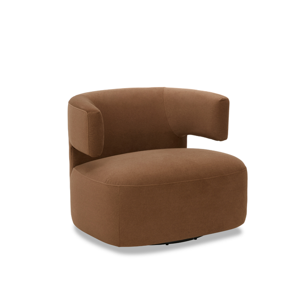 Champlain Swivel Lounge Chair - Tawny Matte Velvet