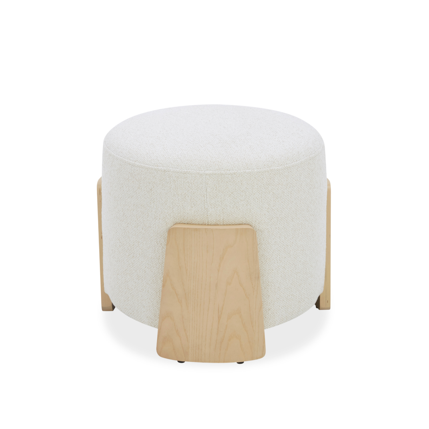Porter Stool w/ Natural Wood Base - Linen Weave