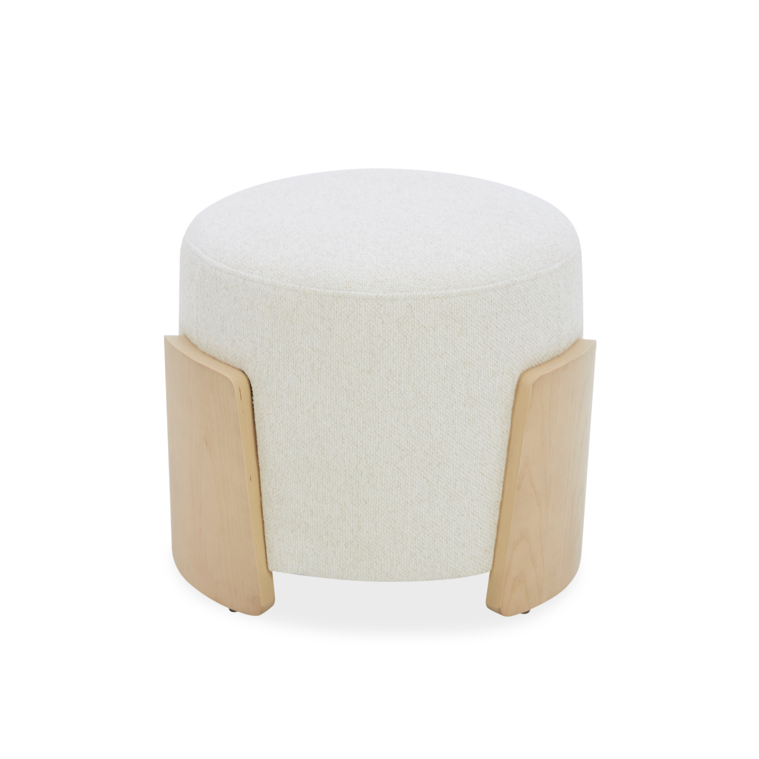 Porter Stool w/ Natural Wood Base - Linen Weave