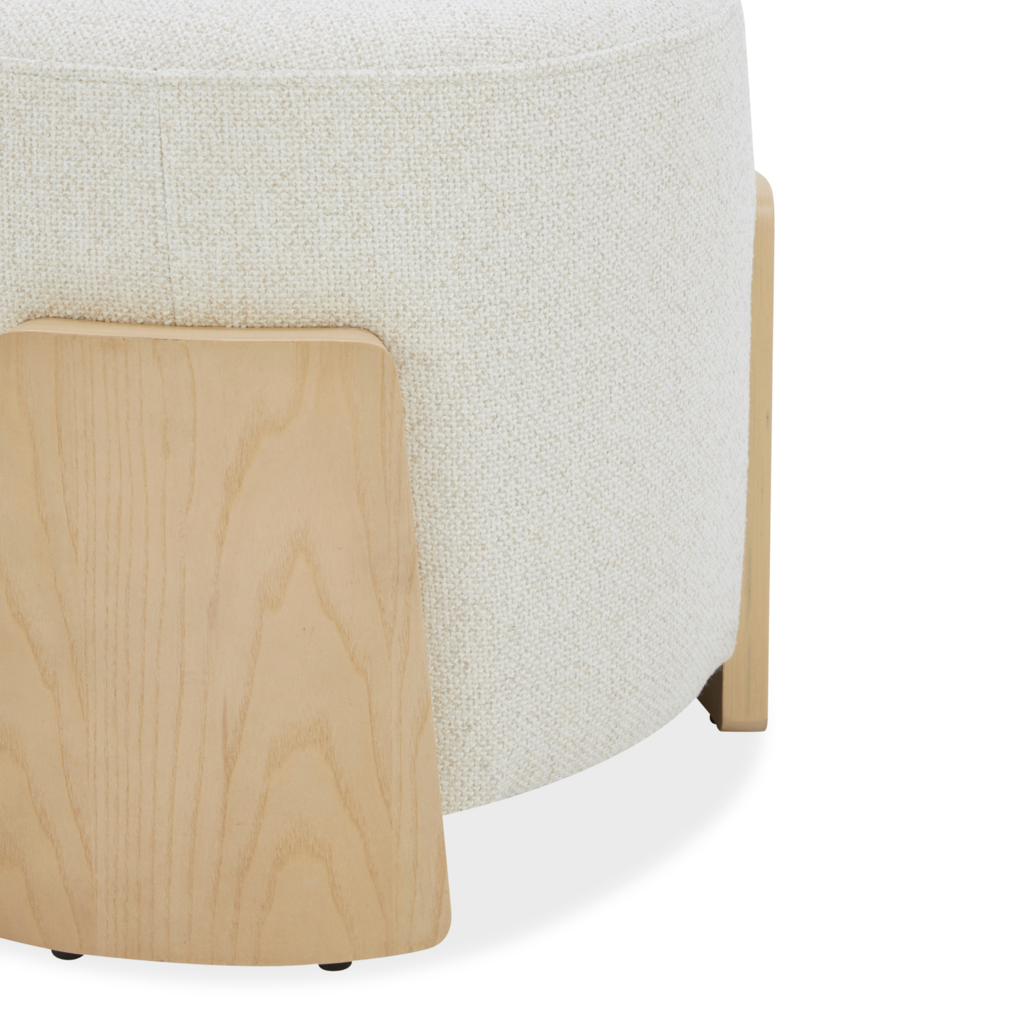 Porter Stool w/ Natural Wood Base - Linen Weave