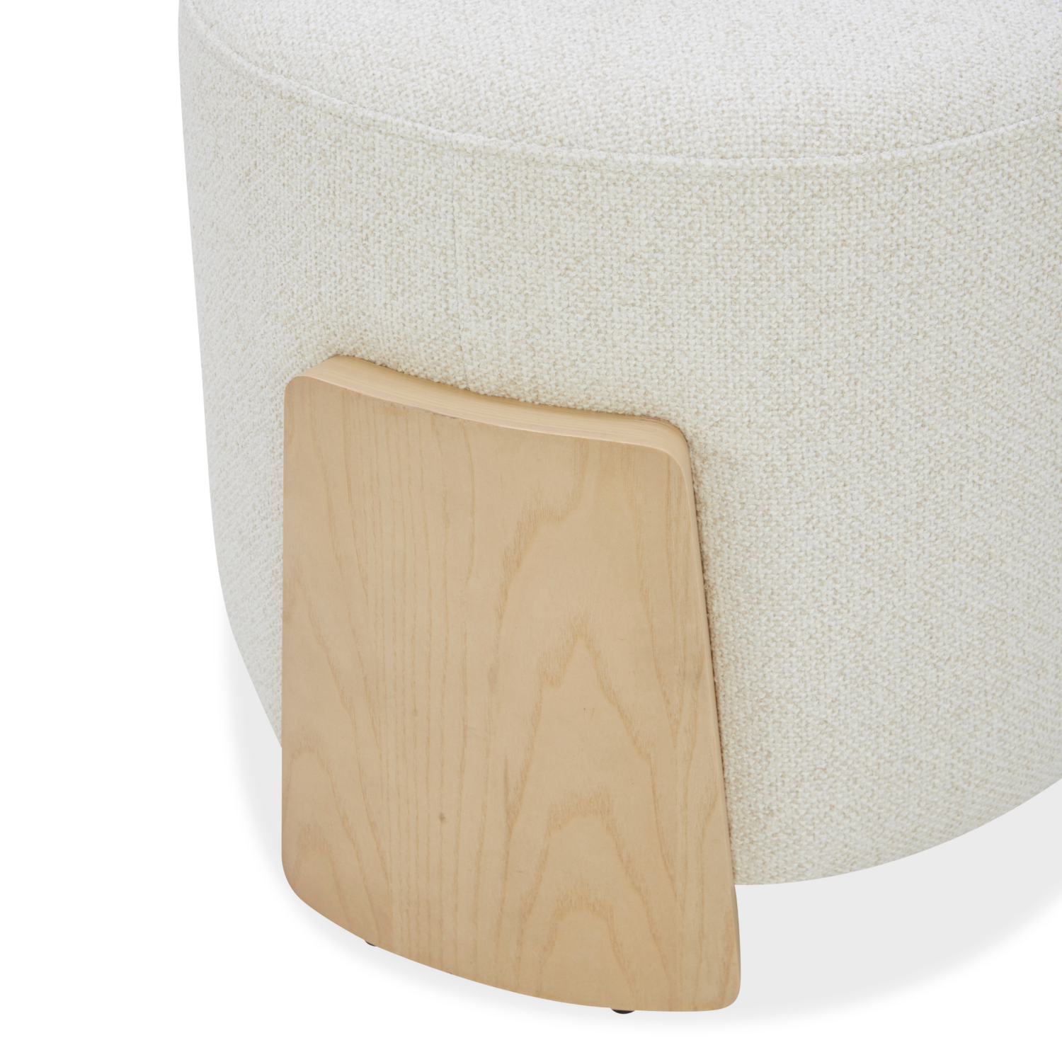 Porter Stool w/ Natural Wood Base - Linen Weave