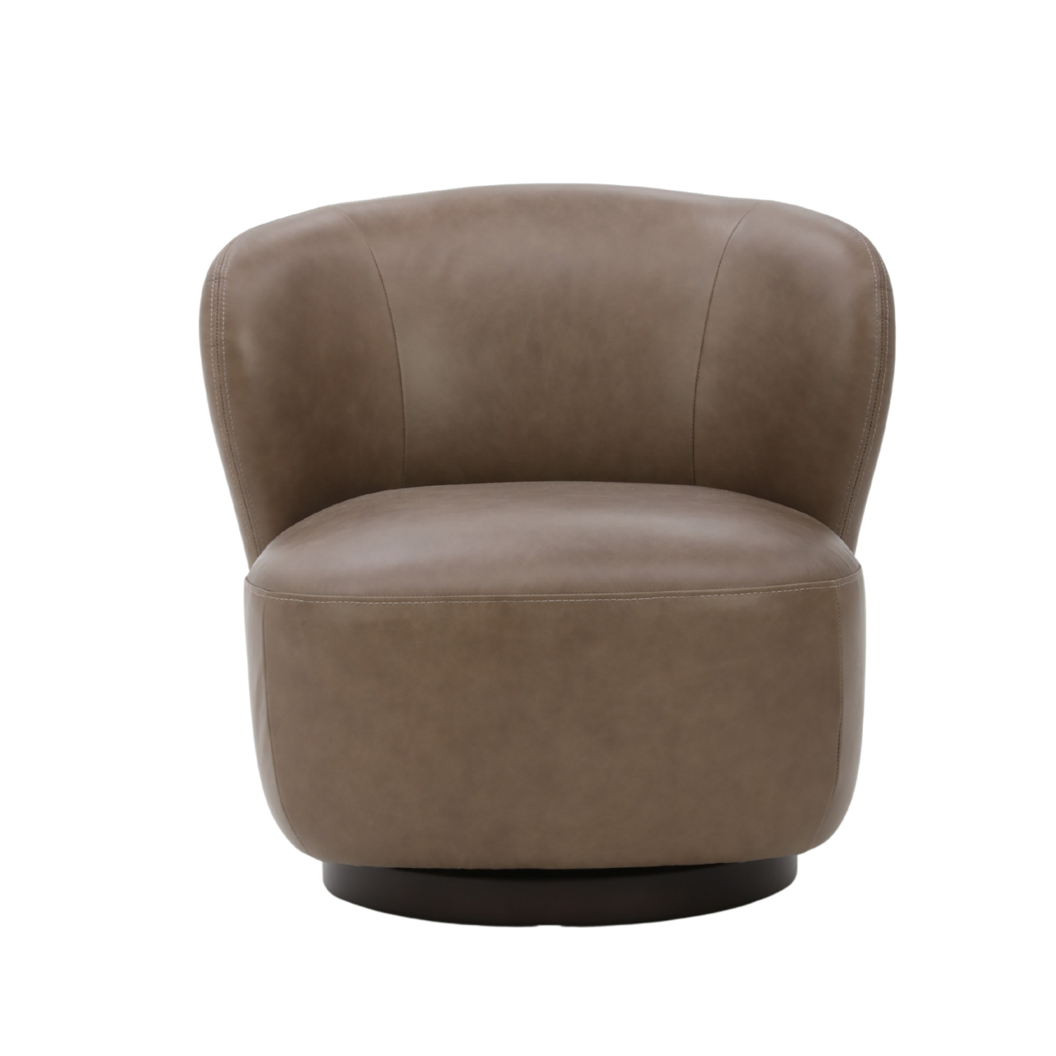 Hygge Swivel Lounge Chair -  Concord Pewter Leather