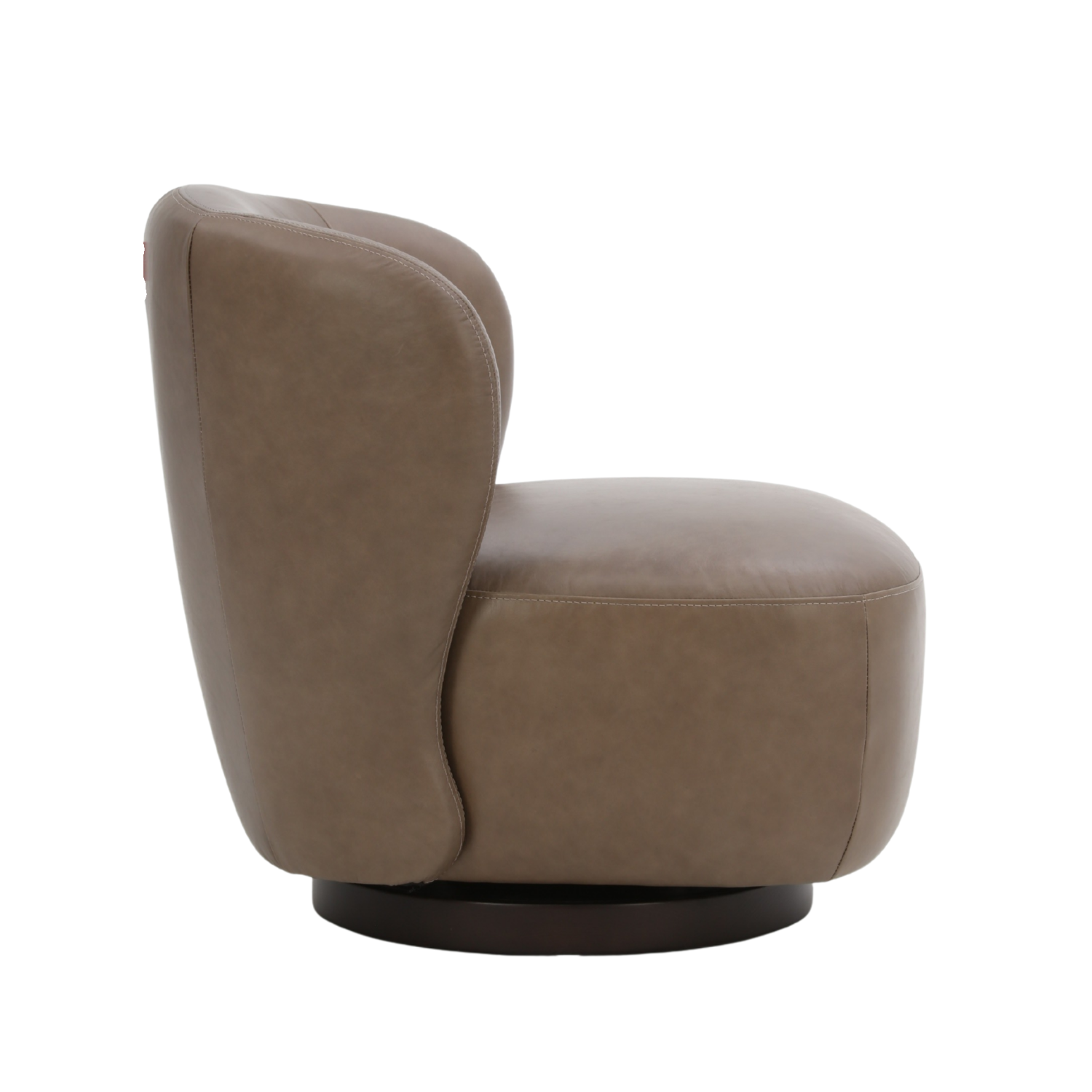 Hygge Swivel Lounge Chair -  Concord Pewter Leather