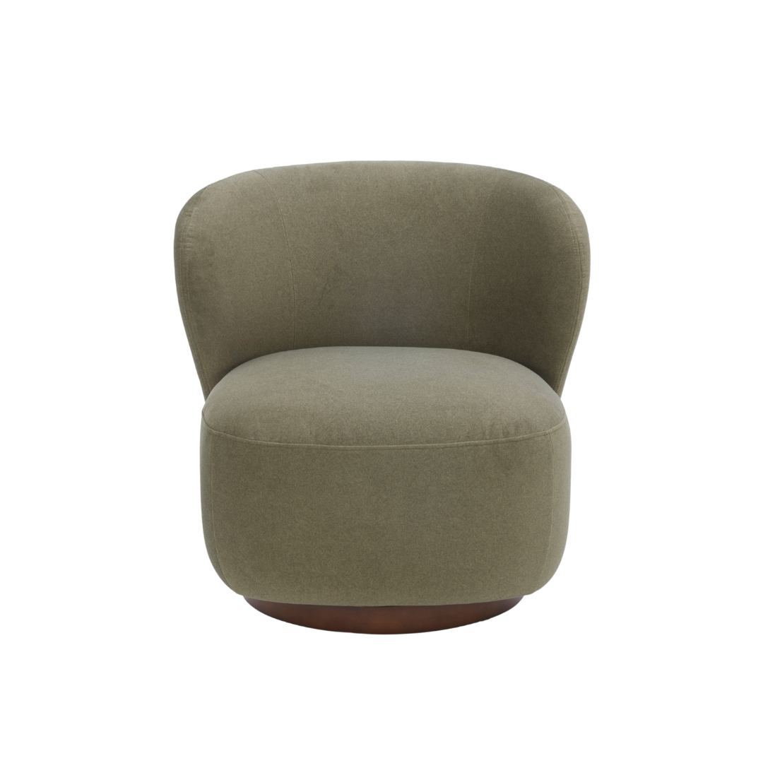 Hygge Swivel Lounge Chair - Forest green Matte Velvet