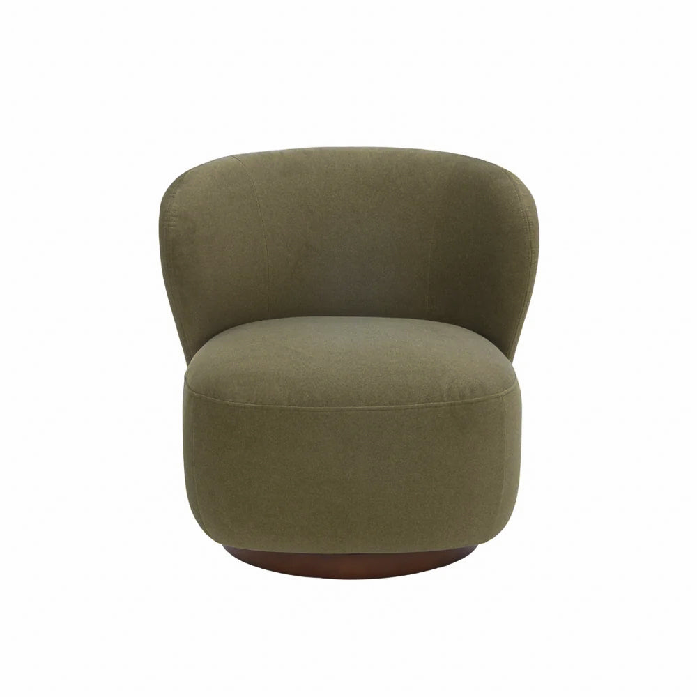 Hygge Swivel Lounge Chair - Forest green Matte Velvet