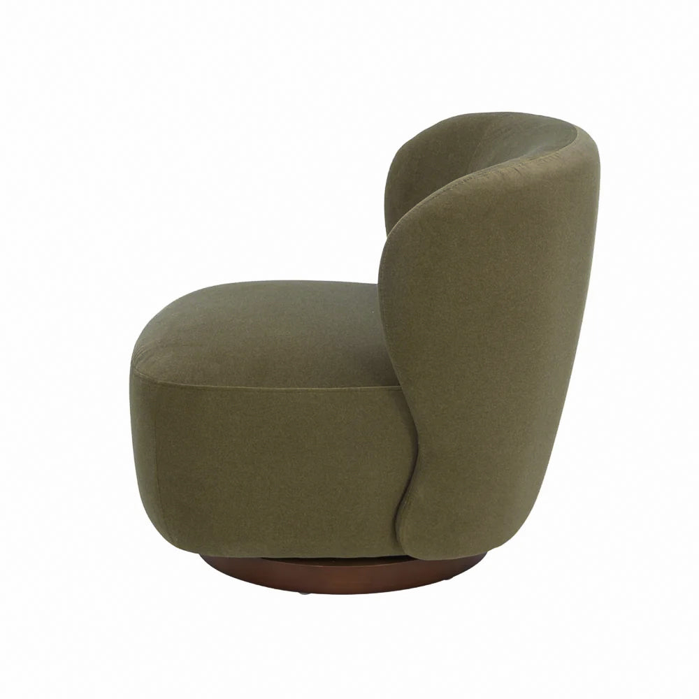 Hygge Swivel Lounge Chair - Forest green Matte Velvet
