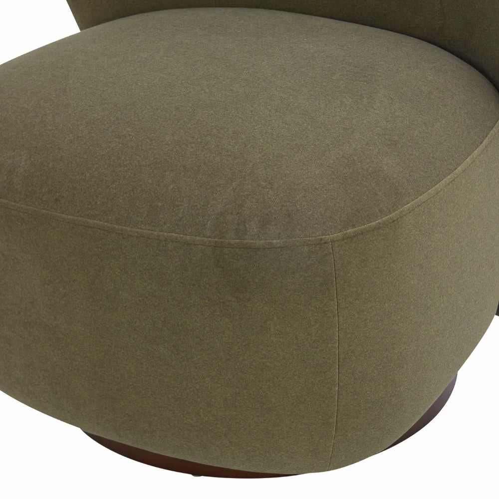 Hygge Swivel Lounge Chair - Forest green Matte Velvet
