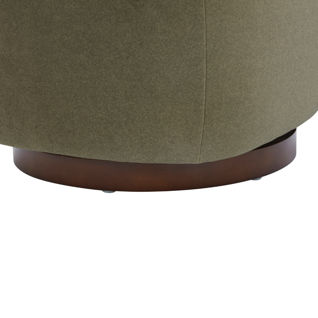 Hygge Swivel Lounge Chair - Forest green Matte Velvet