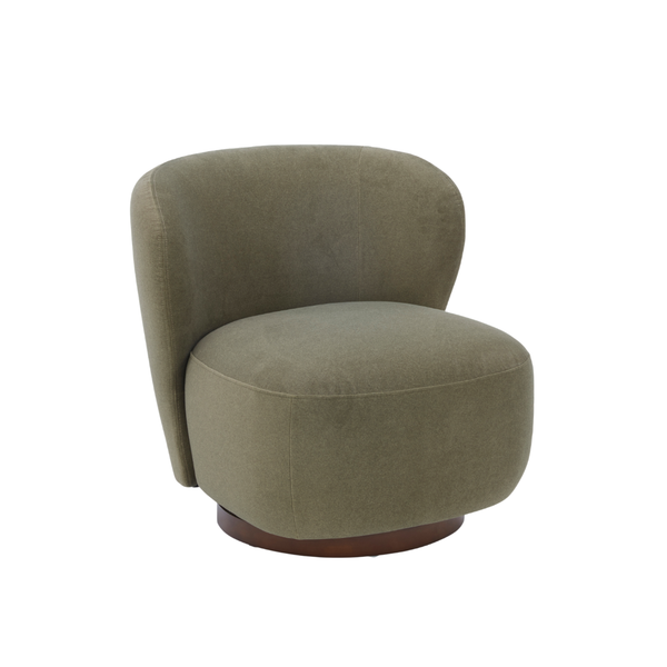 Hygge Swivel Lounge Chair - Forest green Matte Velvet