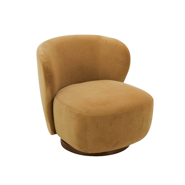 Hygge Swivel Lounge Chair - Ochre Velvet