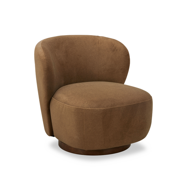 Hygge Swivel Lounge Chair - Tawny Matte Velvet