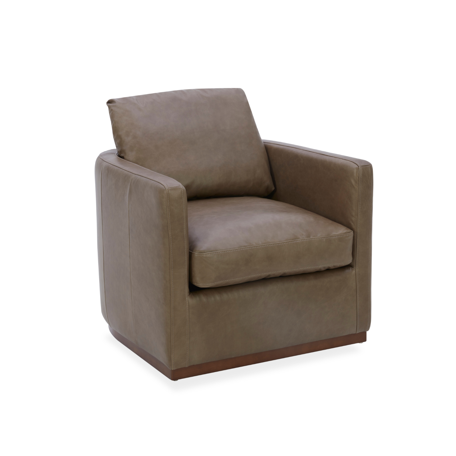Bellwood Swivel Lounge Chair - Concord Pewter Leather