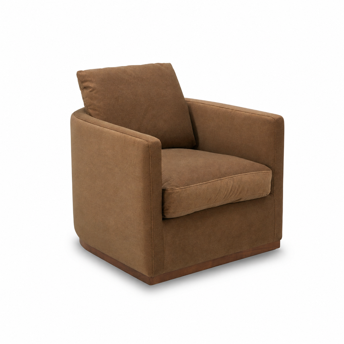 Bellwood Swivel Lounge Chair - Tawny Brown Matte Velvet