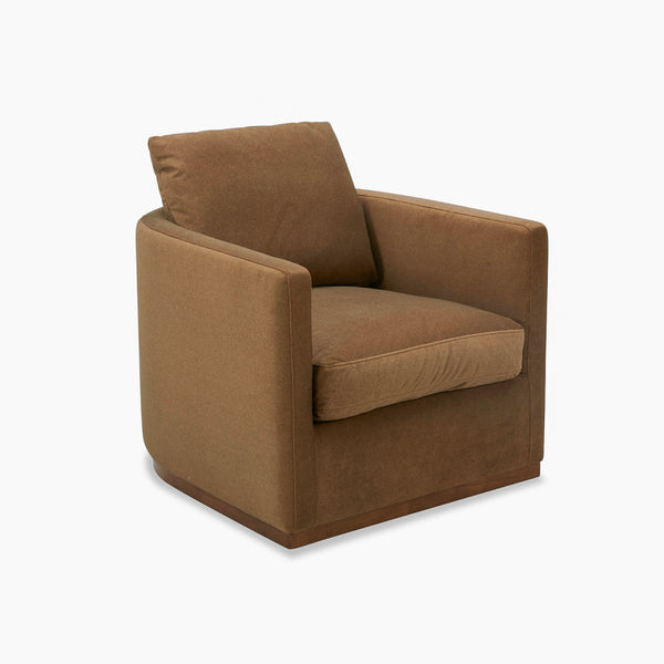 Bellwood Swivel Lounge Chair - Tawny Brown Matte Velvet