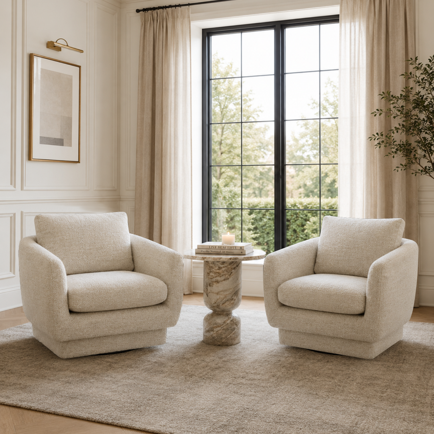Tundra Swivel Lounge Chair - Jasper Sand