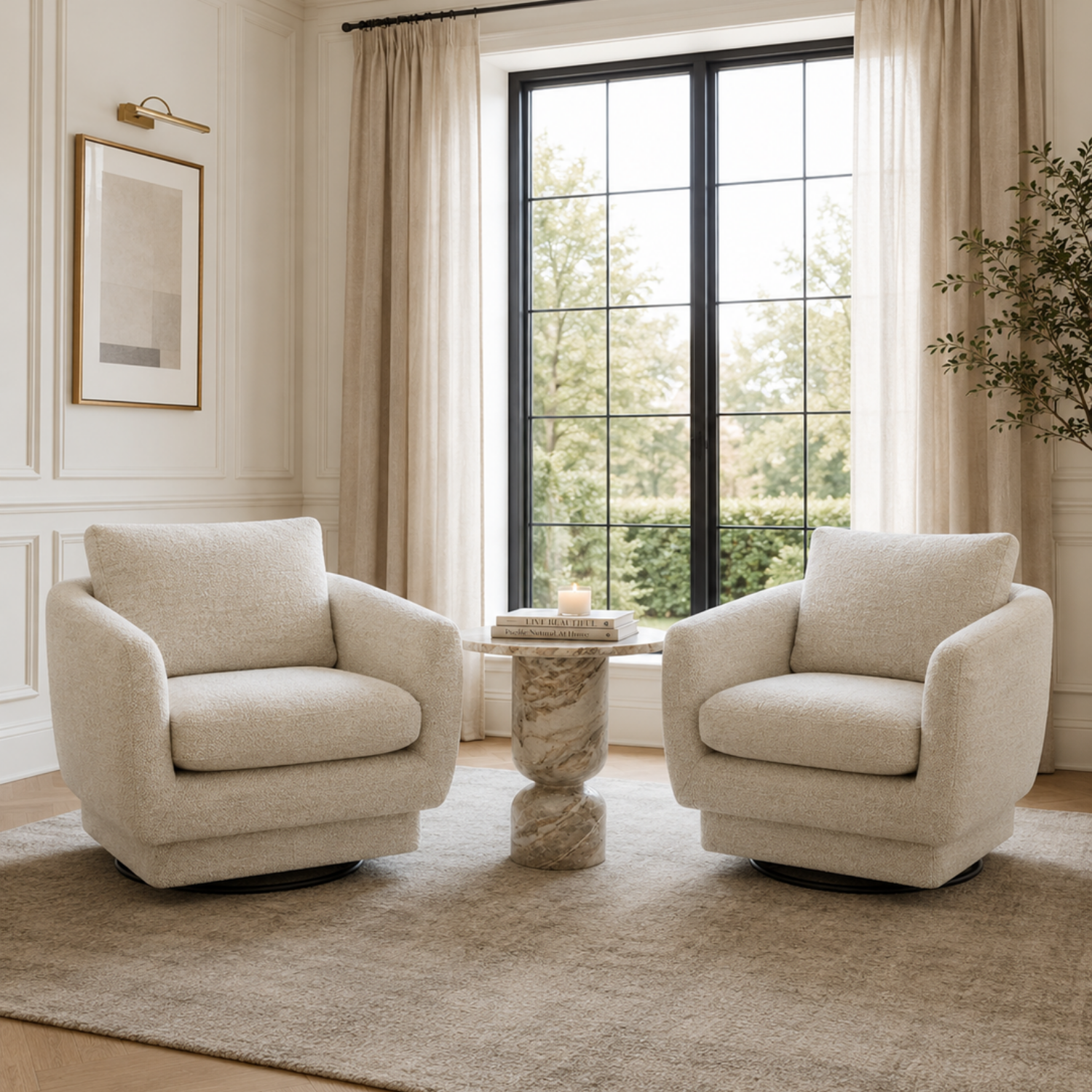 Tundra Swivel Lounge Chair - Jasper Sand