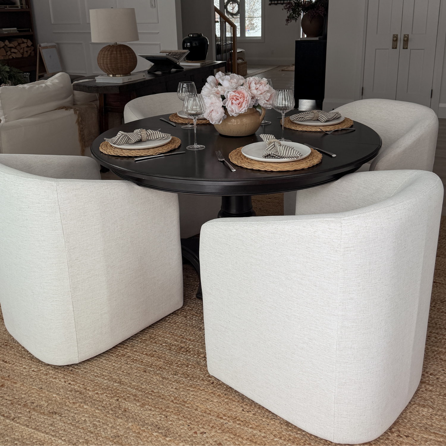 Fairbank Dining  Arm Chair - Crypton® Nomad Snow