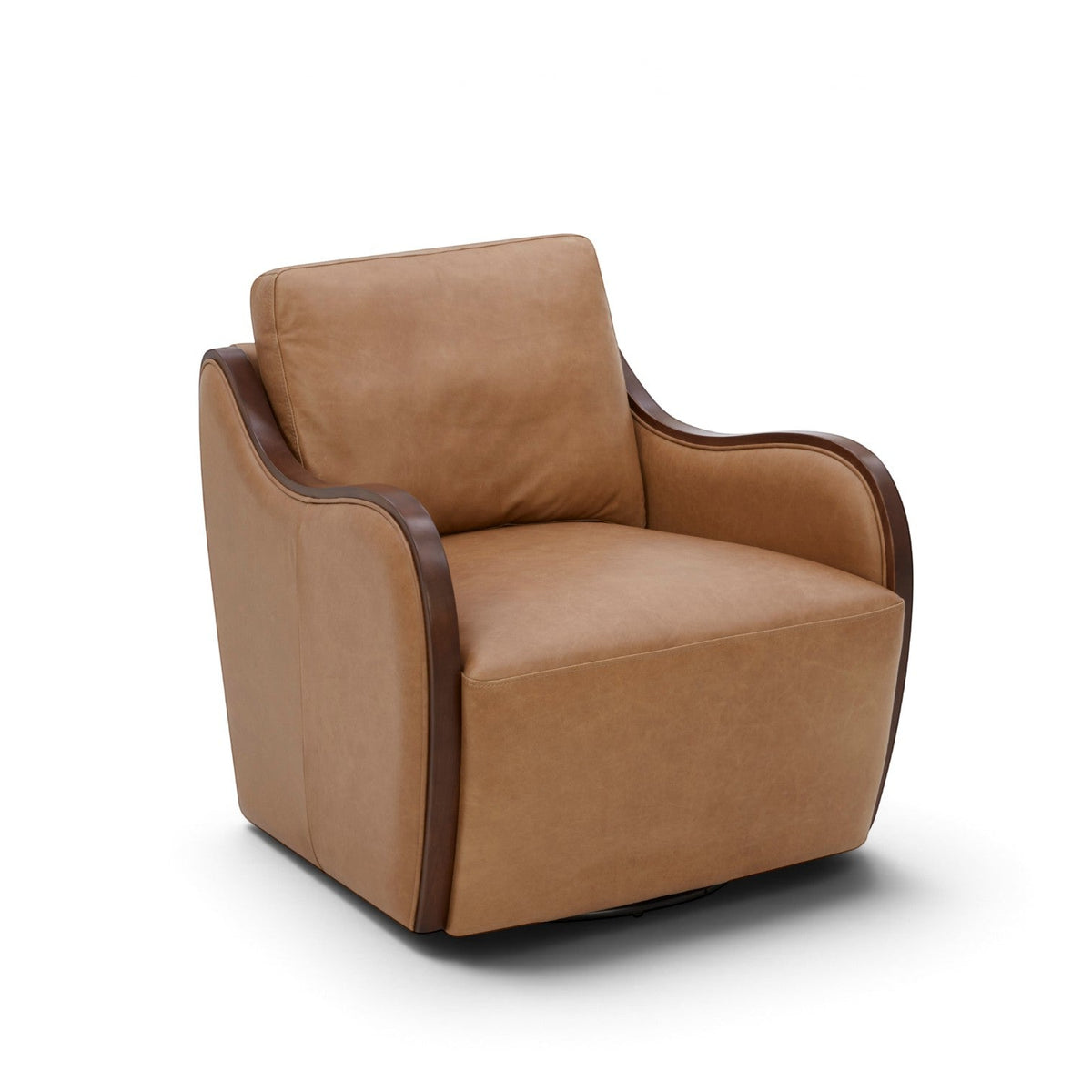 Capri Swivel Arm Chair - Concord Taupe Leather