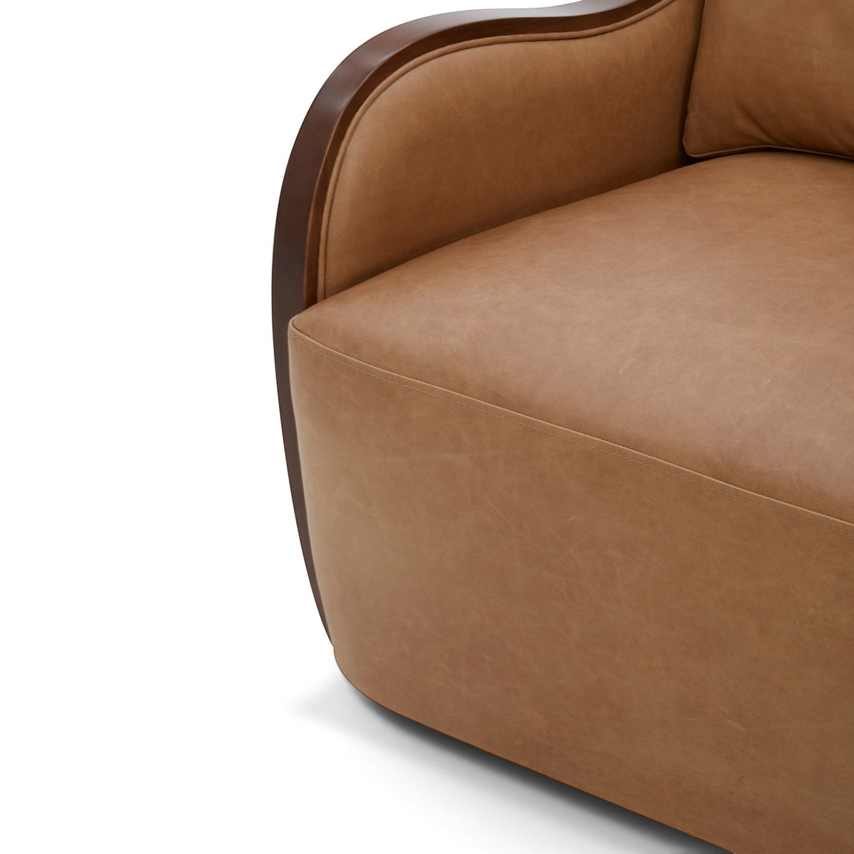 Capri Swivel Arm Chair - Concord Taupe Leather