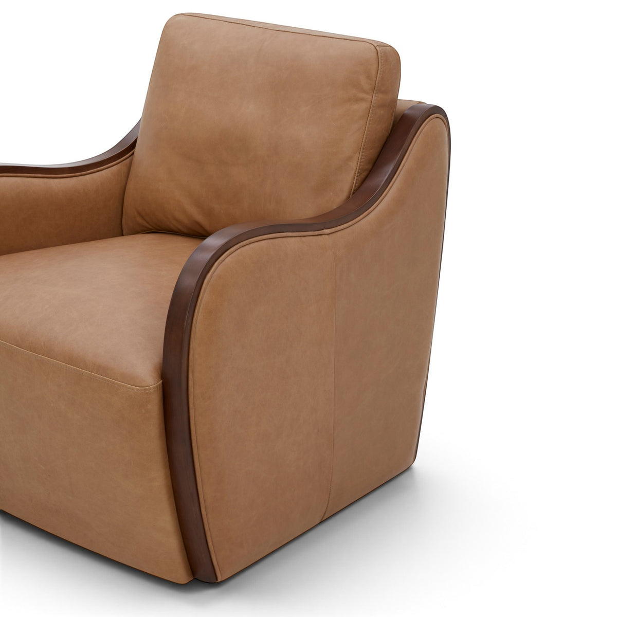 Capri Swivel Arm Chair - Concord Taupe Leather