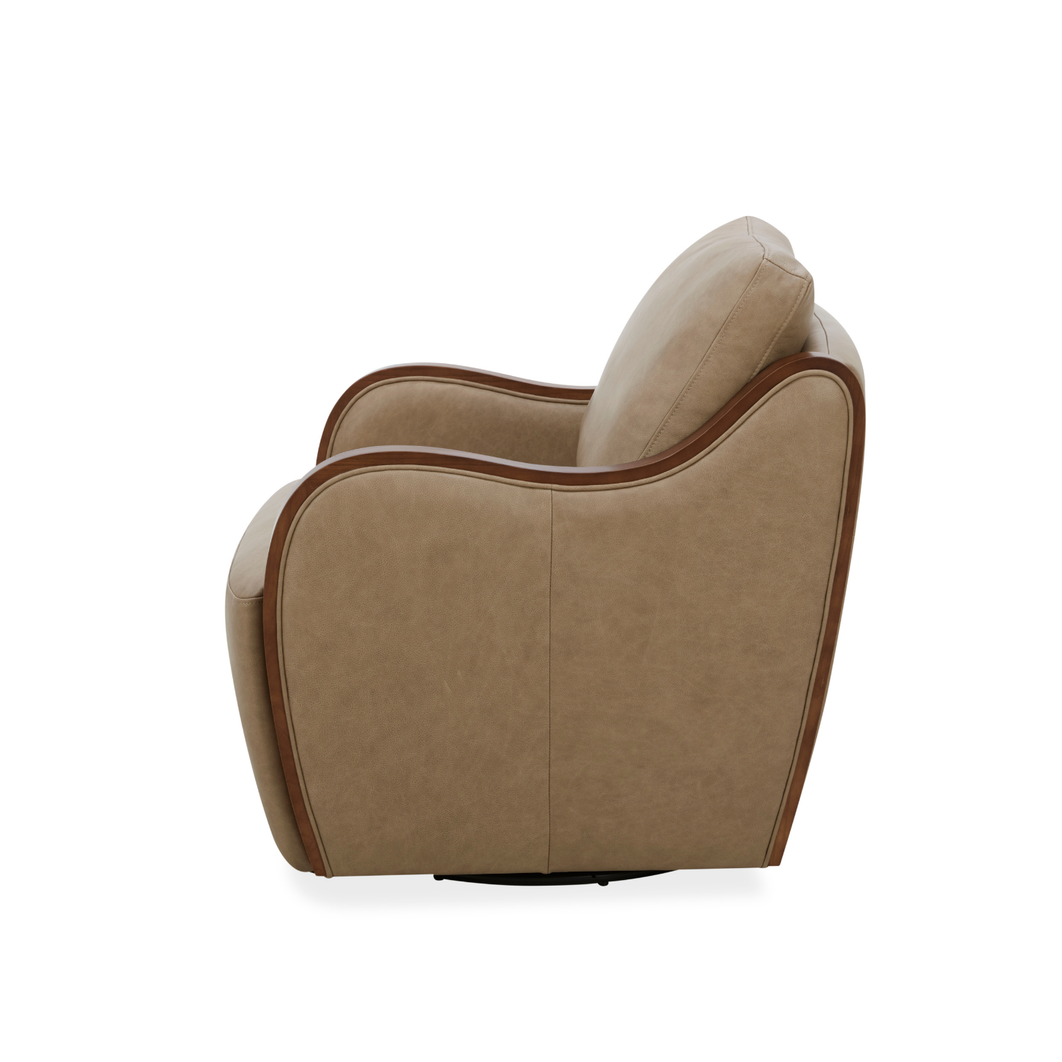 Capri Swivel Arm Chair - Cobblestone Leather