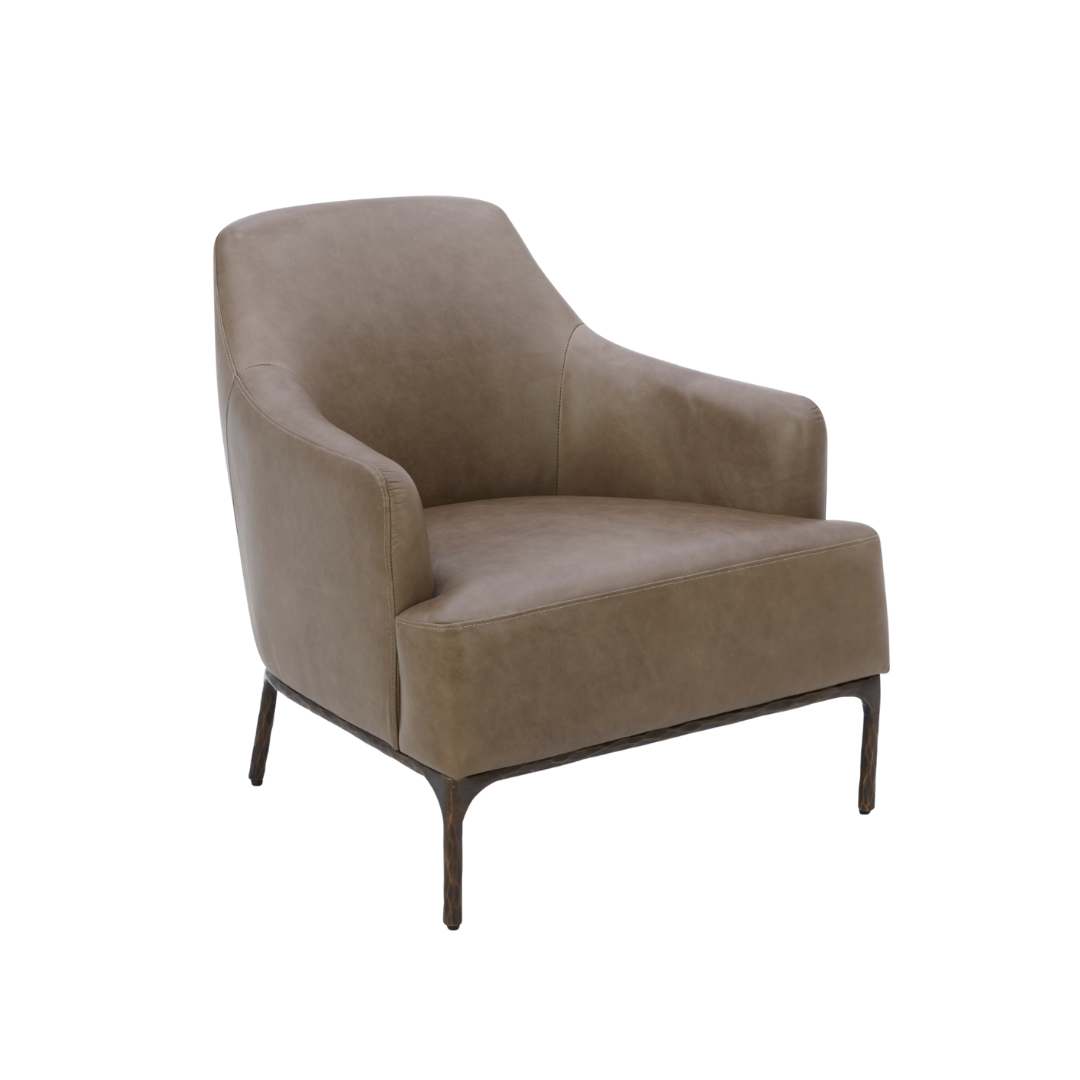 Exuma Lounge Chair - Concord Pewter Leather