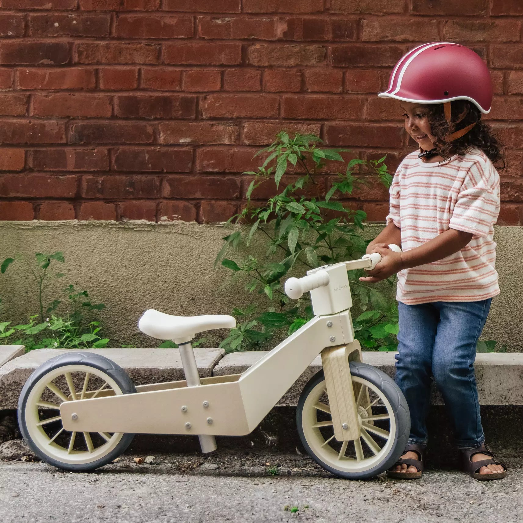 Kids Wood 3-in-1 Balance Bike - White