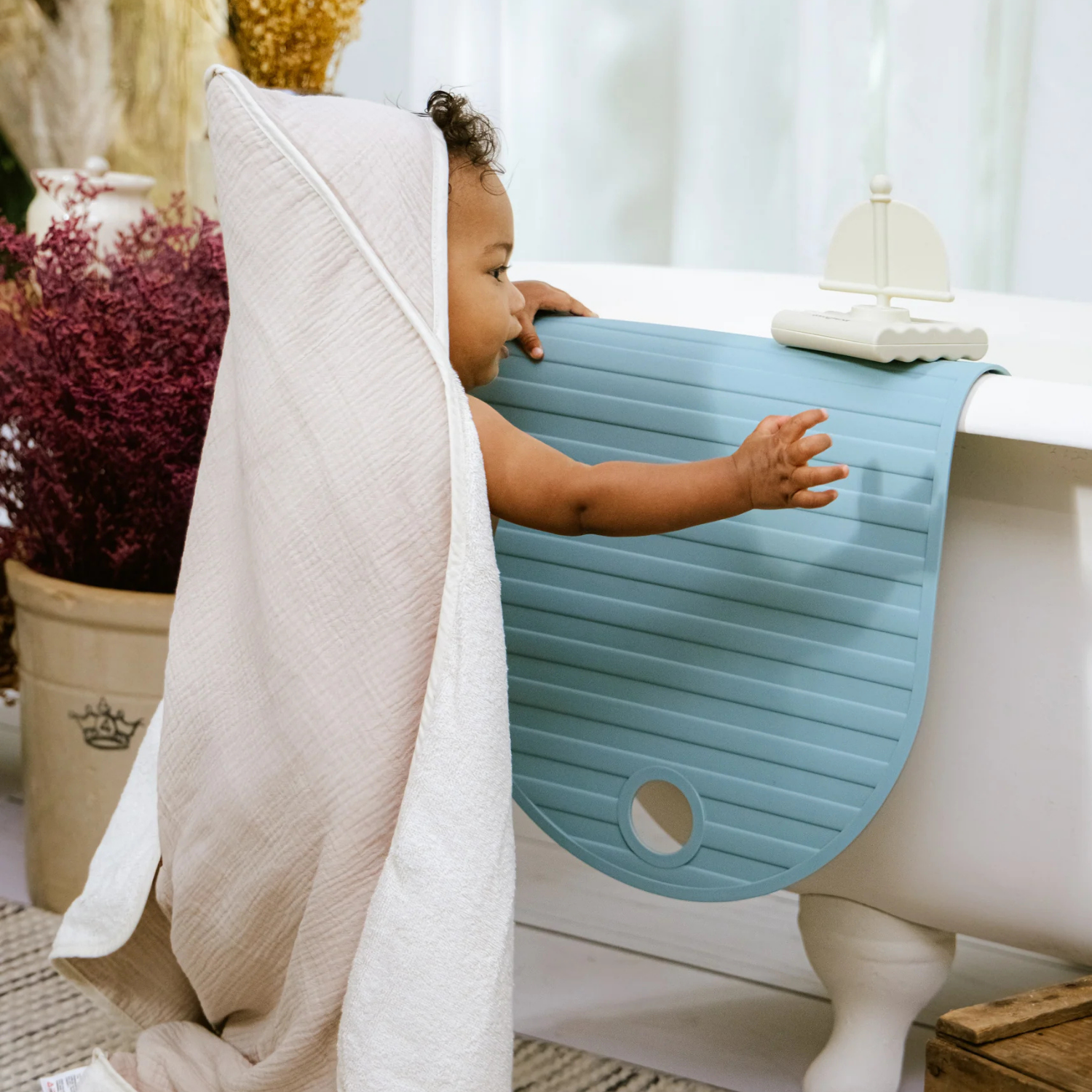 Kids Silicone Bathtub Mat - Blue