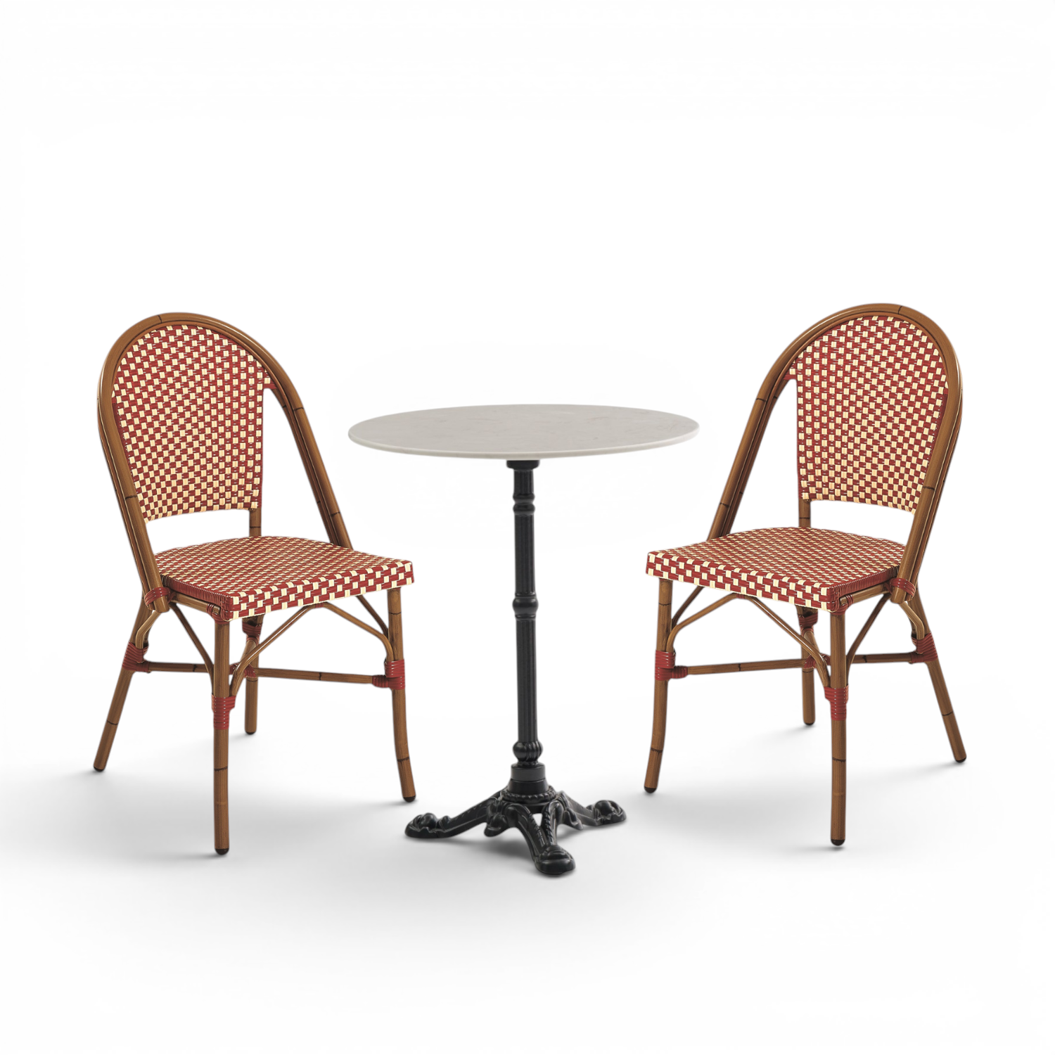 Paris Bistro Table & Chairs (Set of 3) - Bordeaux/Ivory