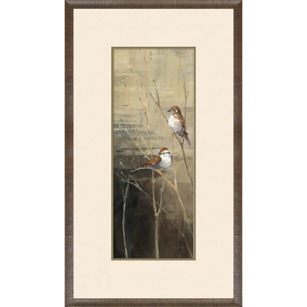 Perched Pair Sparrows Wall Art