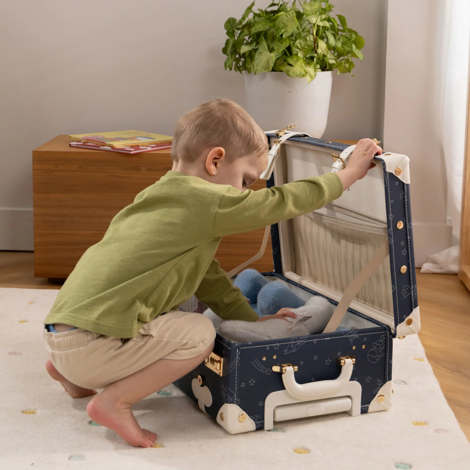 Kids Vegan Carry-On Luggage - Space Blue