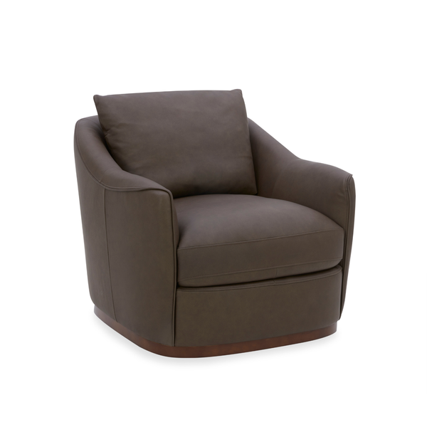 Camrose Swivel Lounge Chair - Isla Chocolate Leather