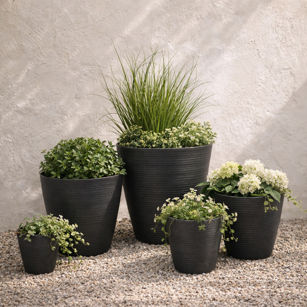 Orillia Tapered Planters - Slate Grey