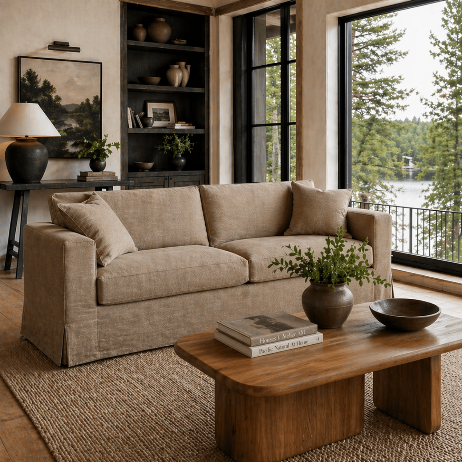 Denver 86" Slipcover Sofa - Linen Brown