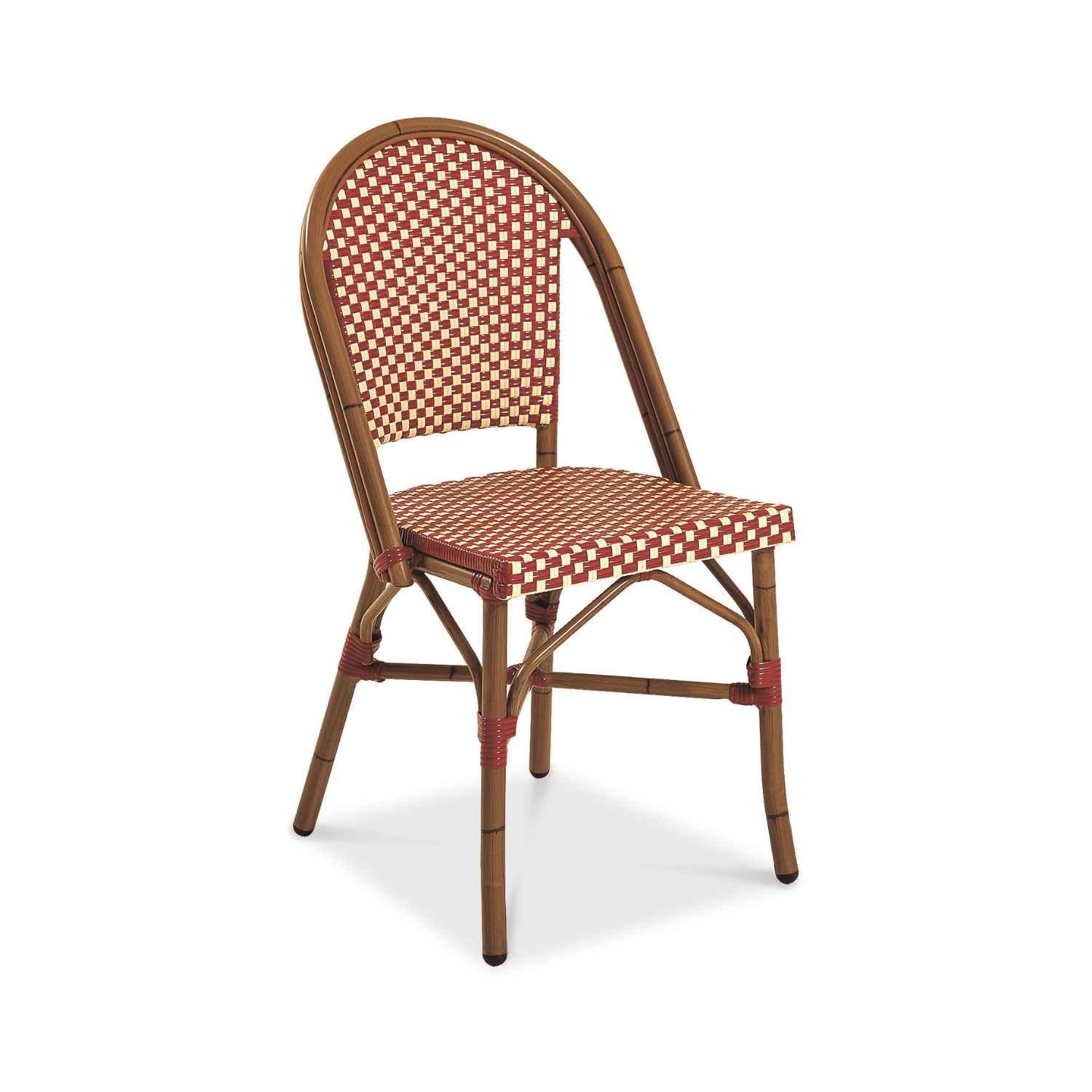 Paris Wicker Side Chair - Bordeaux/Ivory