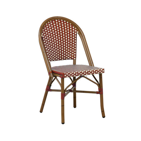Paris Wicker Side Chair - Bordeaux/Ivory
