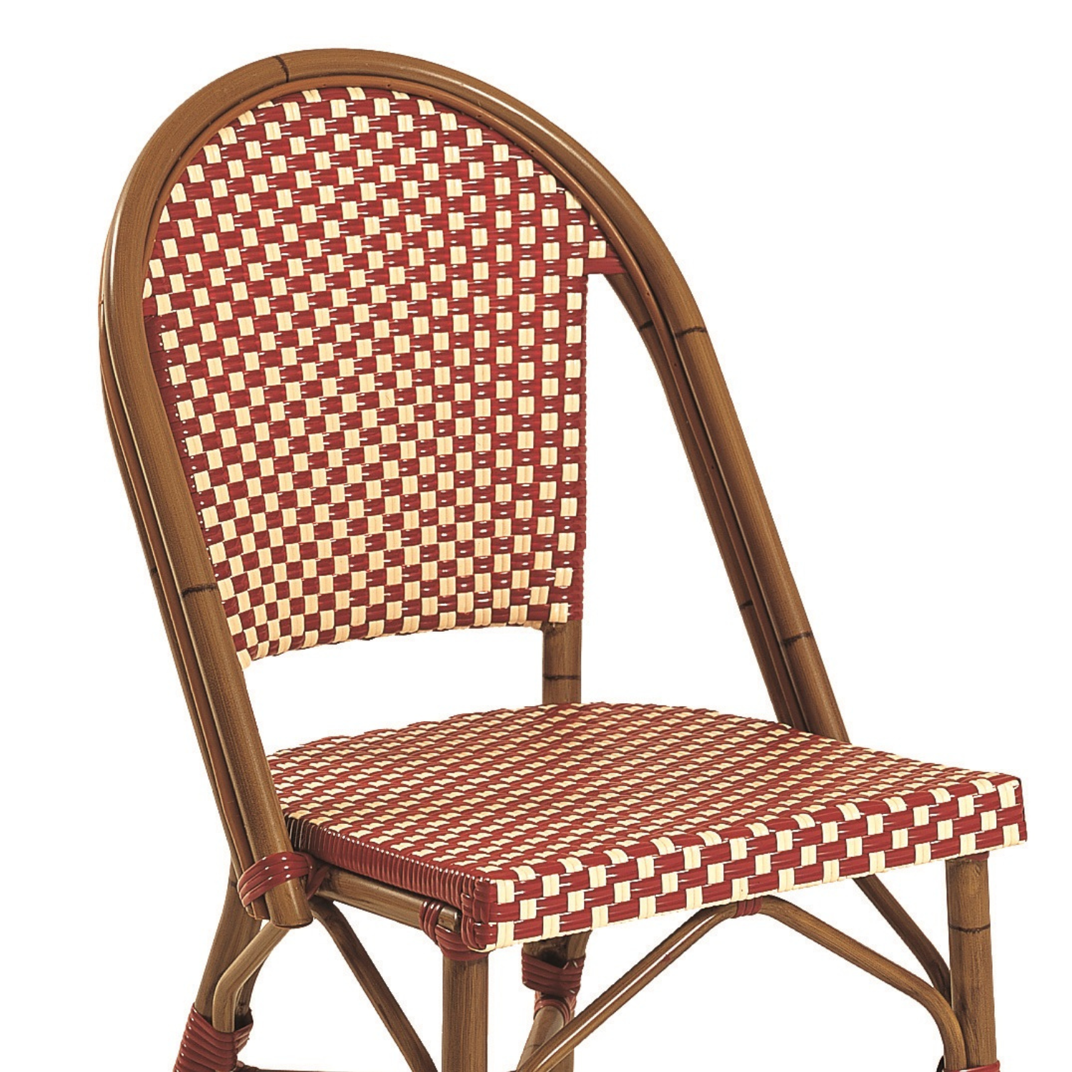 Paris Wicker Side Chair - Bordeaux/Ivory