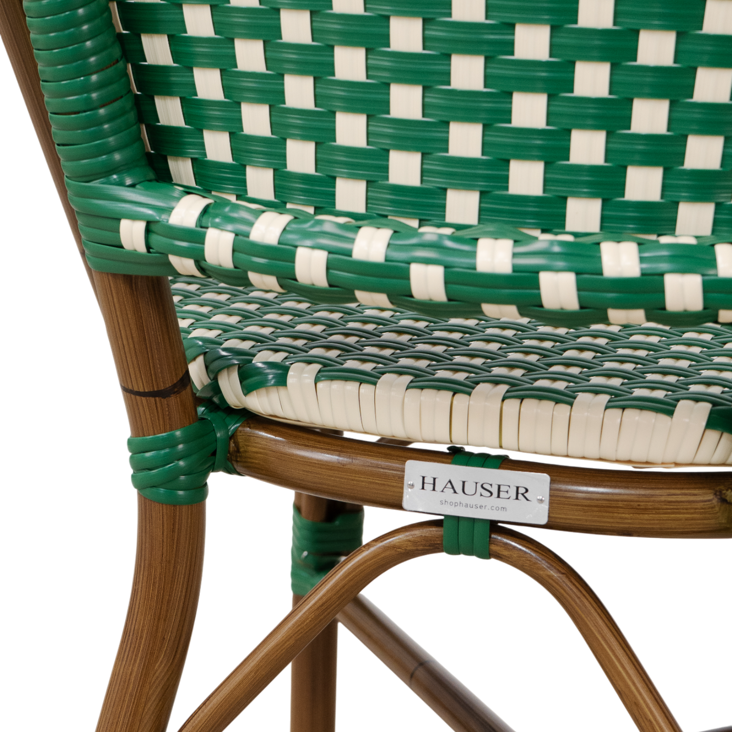 Paris Wicker Side Chair - Green/Ivory