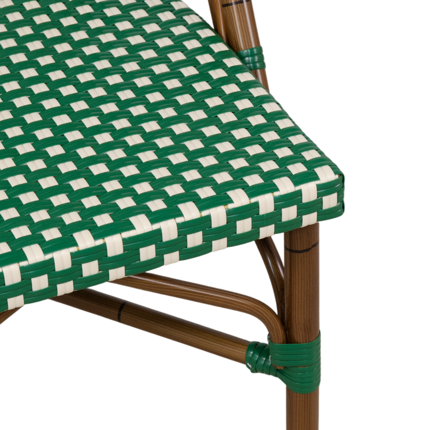 Paris Wicker Side Chair - Green/Ivory