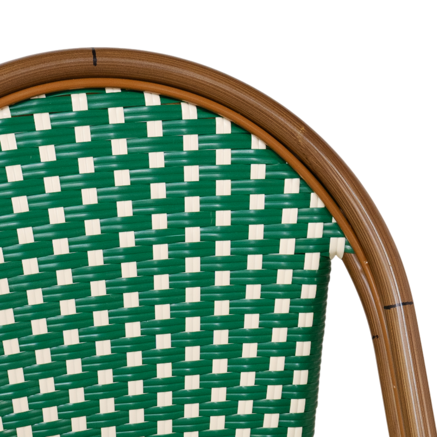 Paris Wicker Side Chair - Green/Ivory
