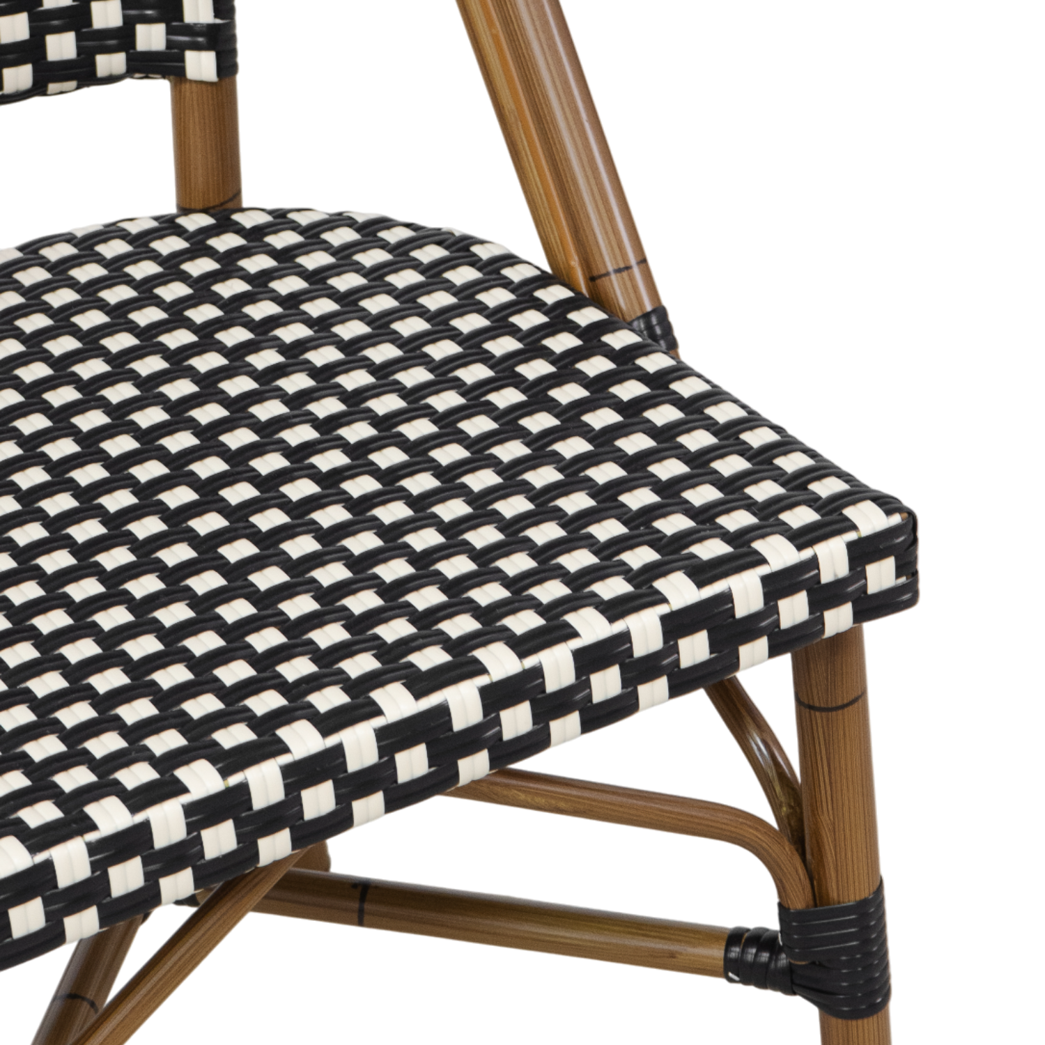 Paris Wicker Side Chair - Black/Ivory