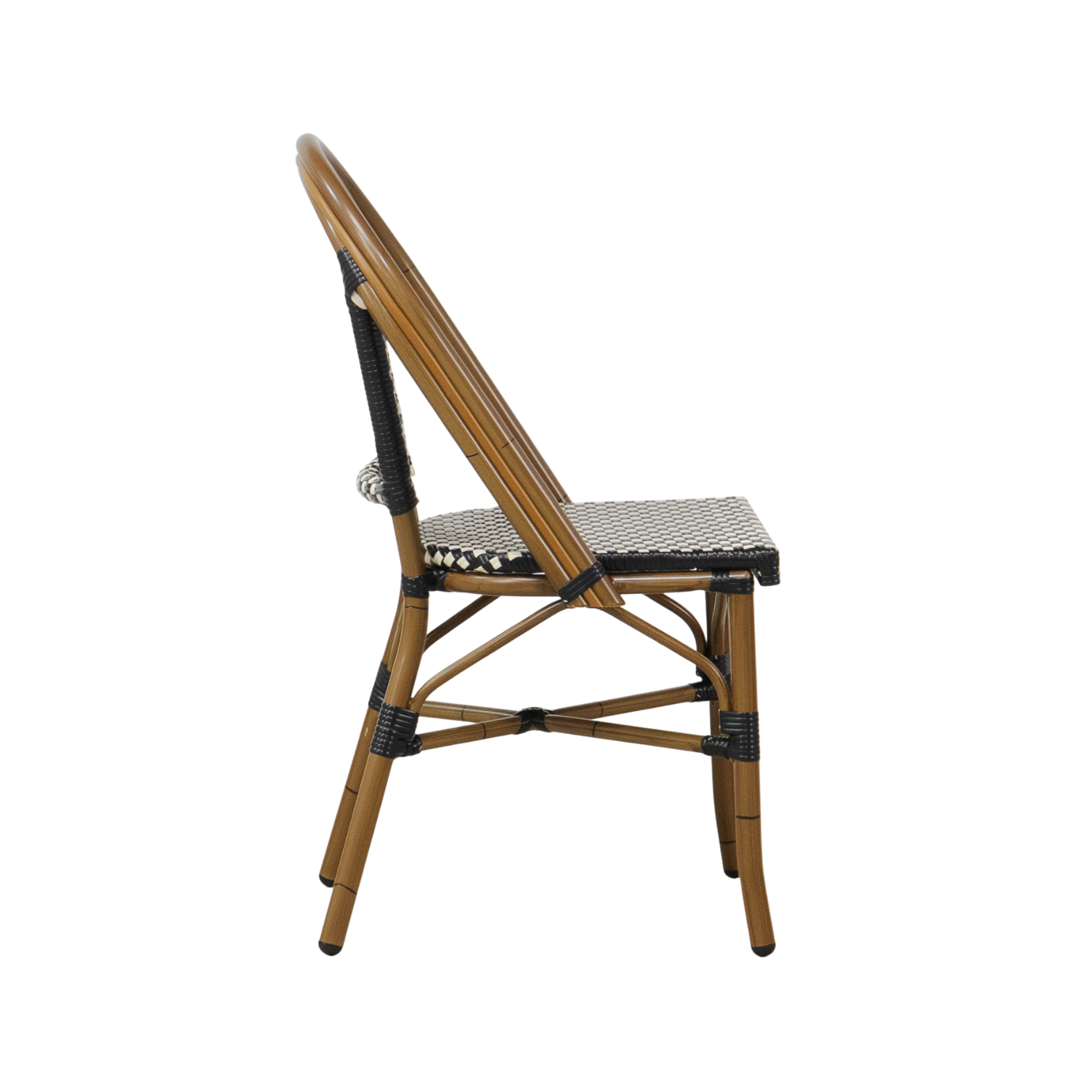Paris Wicker Side Chair - Black/Ivory