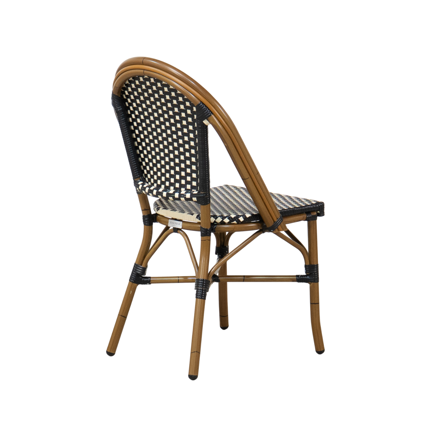 Paris Wicker Side Chair - Black/Ivory