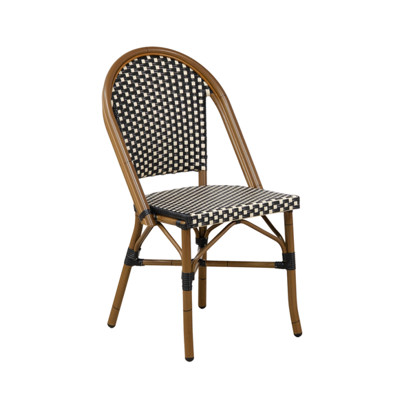 Paris Wicker Side Chair - Black/Ivory