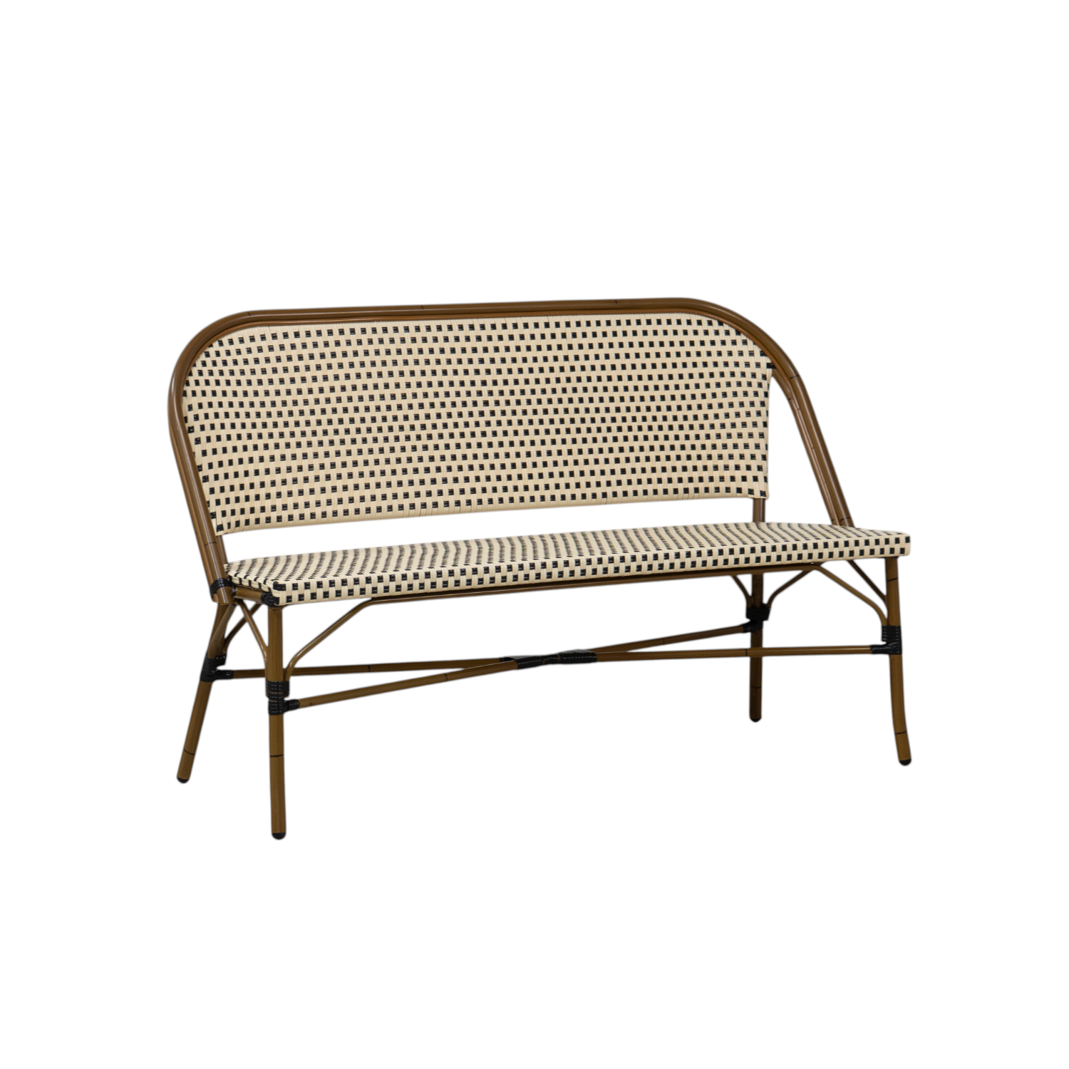 Paris Wicker Loveseat - Black/White