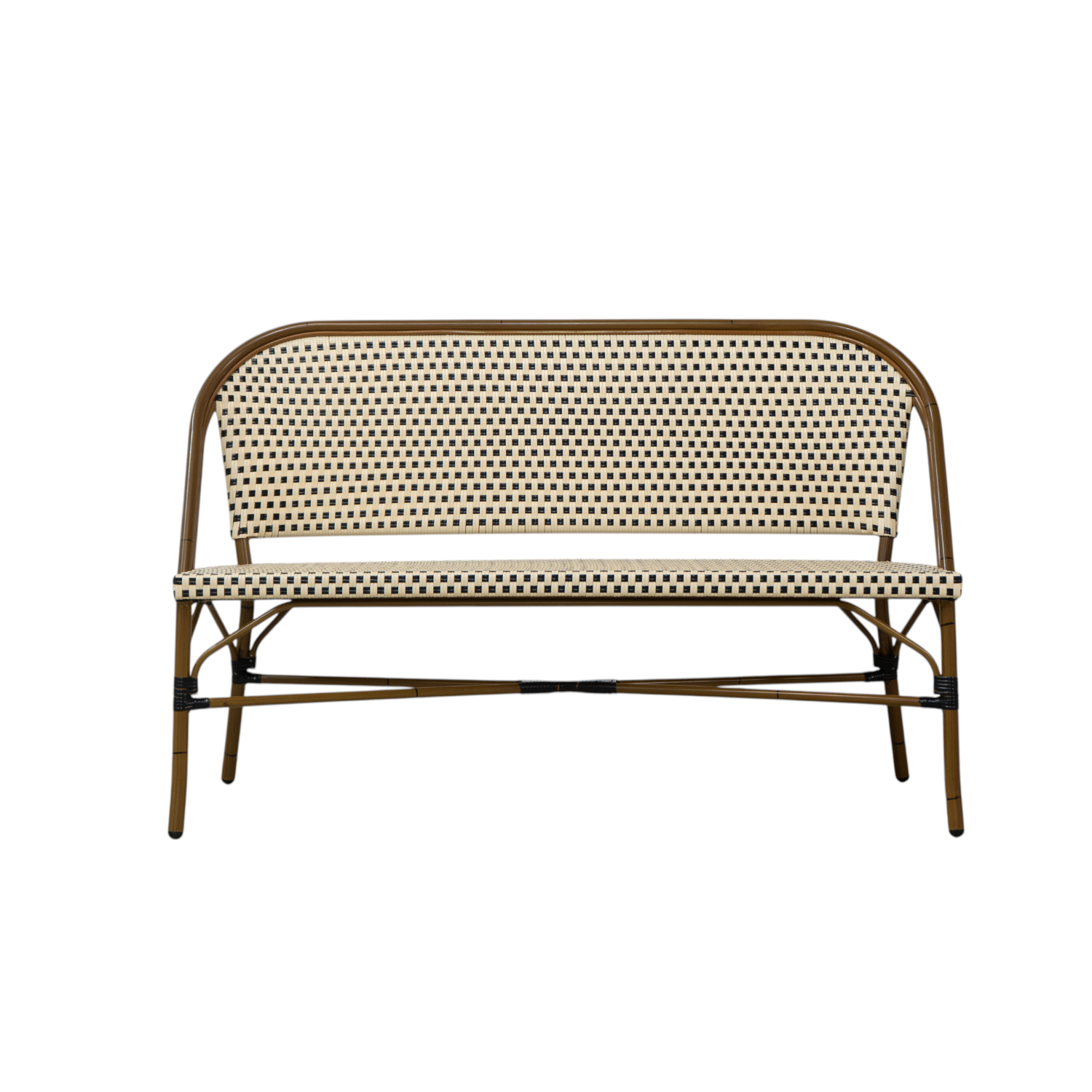 Paris Wicker Loveseat - Black/White