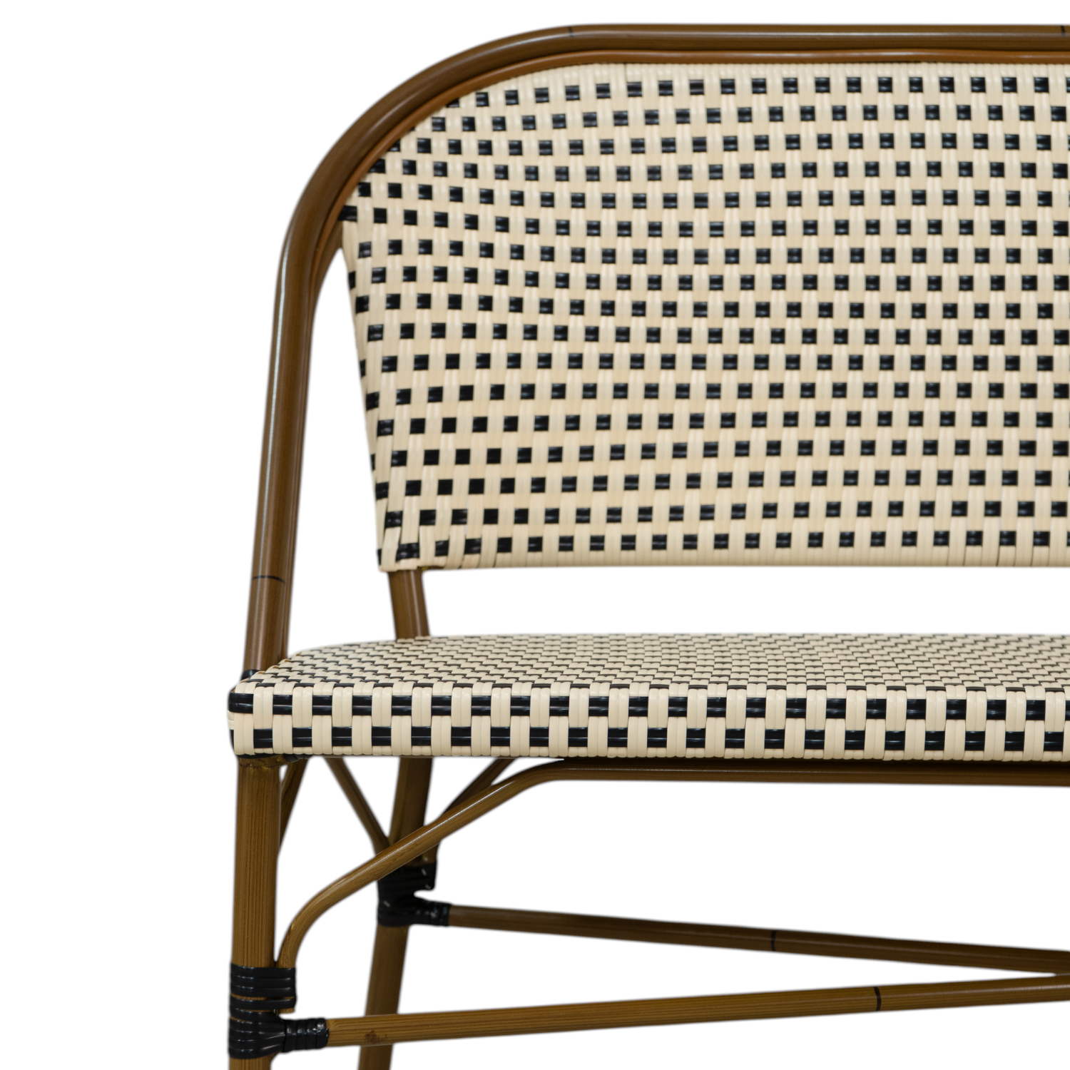 Paris Wicker Loveseat - Black/White