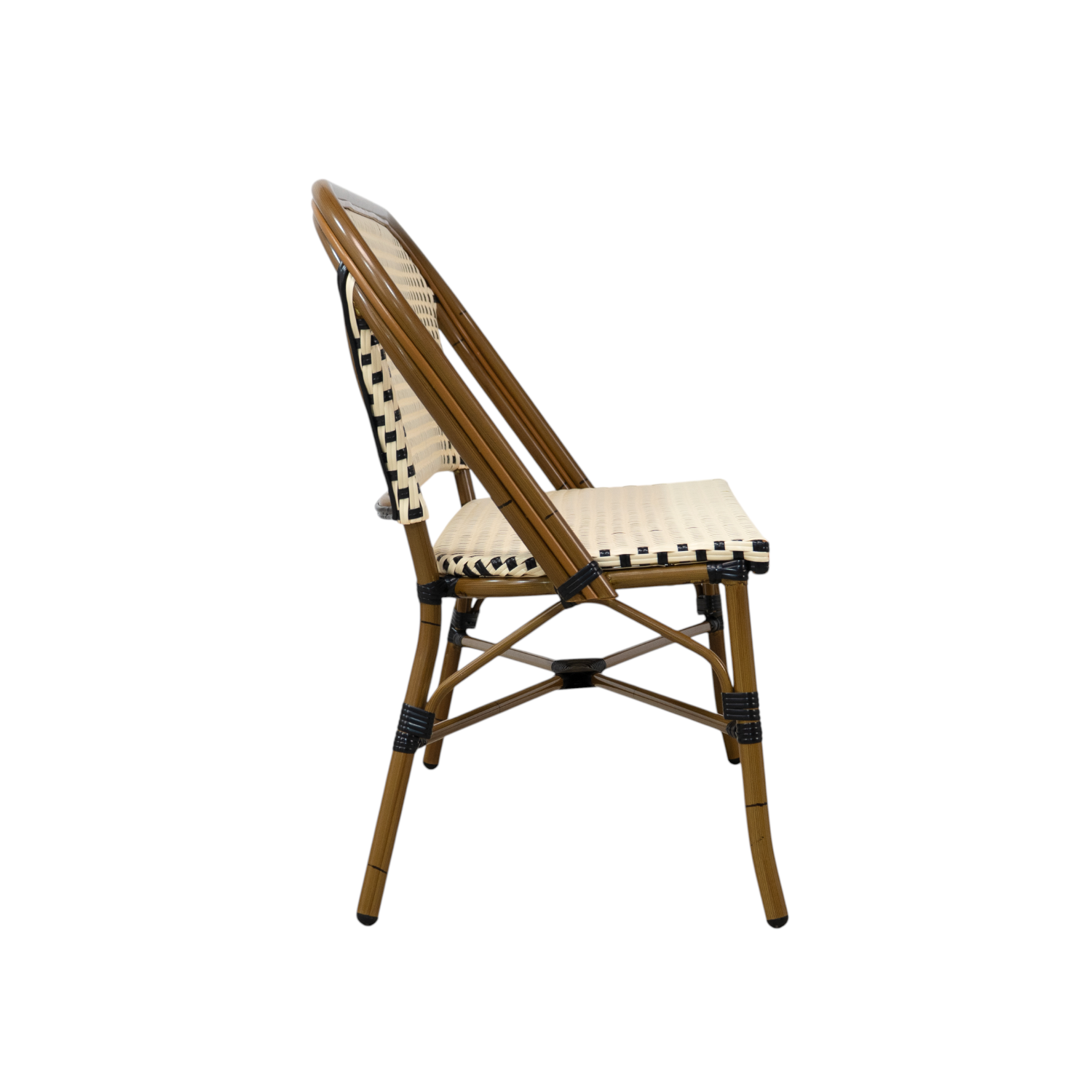 Paris Wicker Loveseat - Black/White