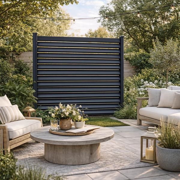 Linear Outdoor 6'x6' Privacy Screen - Anthracite